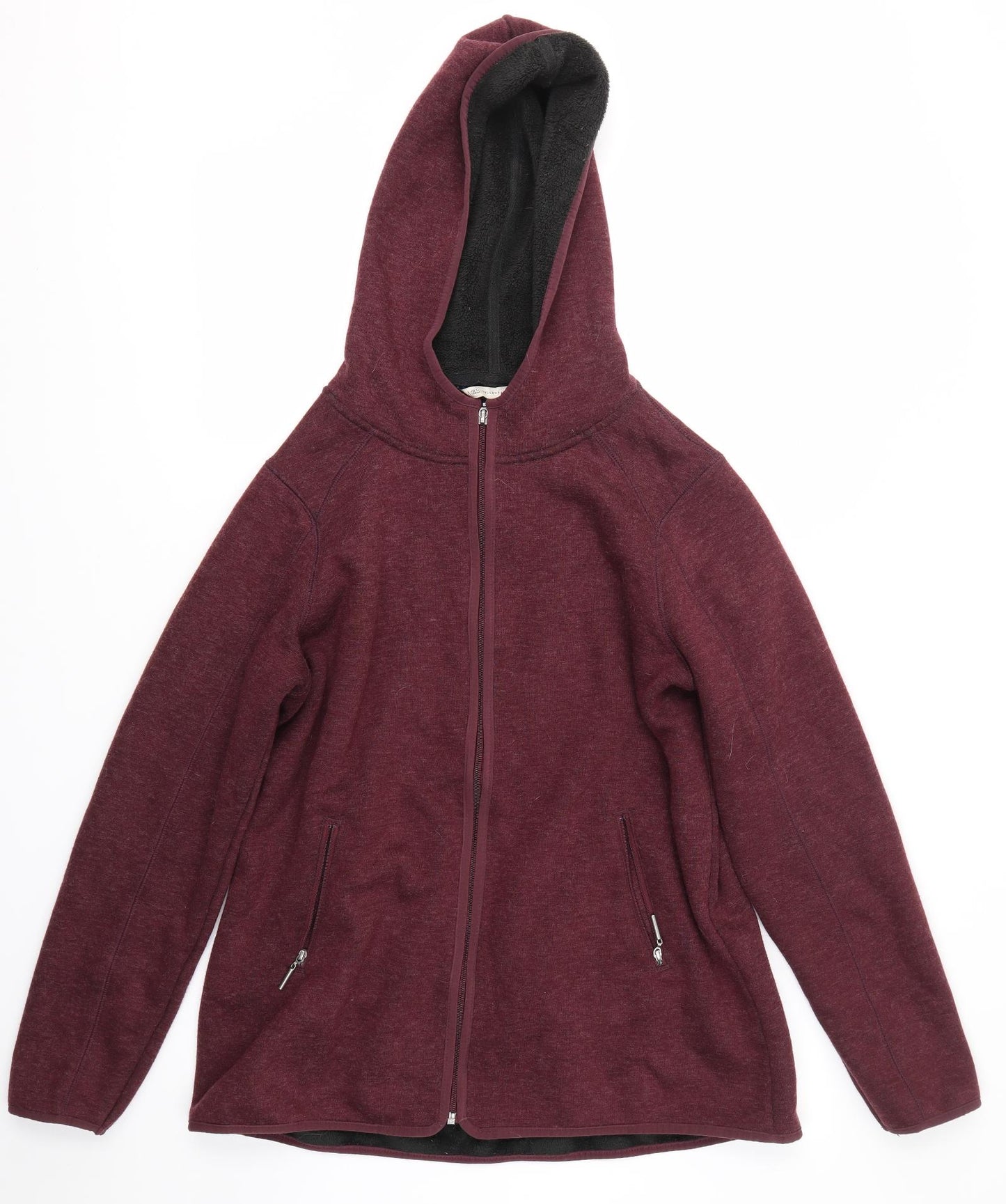 M&S Womens Red   Full Zip Hoodie Size 16