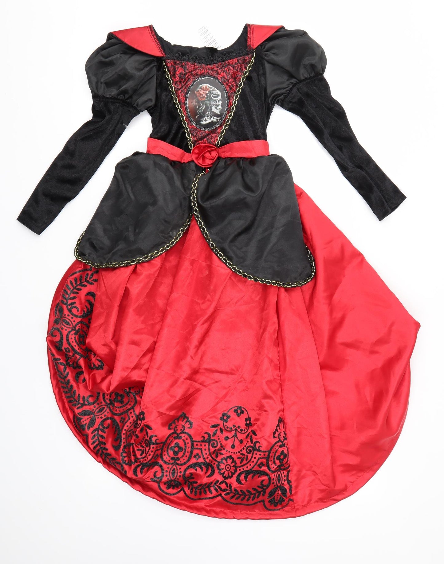 Morrisons Girls Multicoloured   A-Line  Size 7-8 Years  - Halloween Costume Dress Up Skeleton