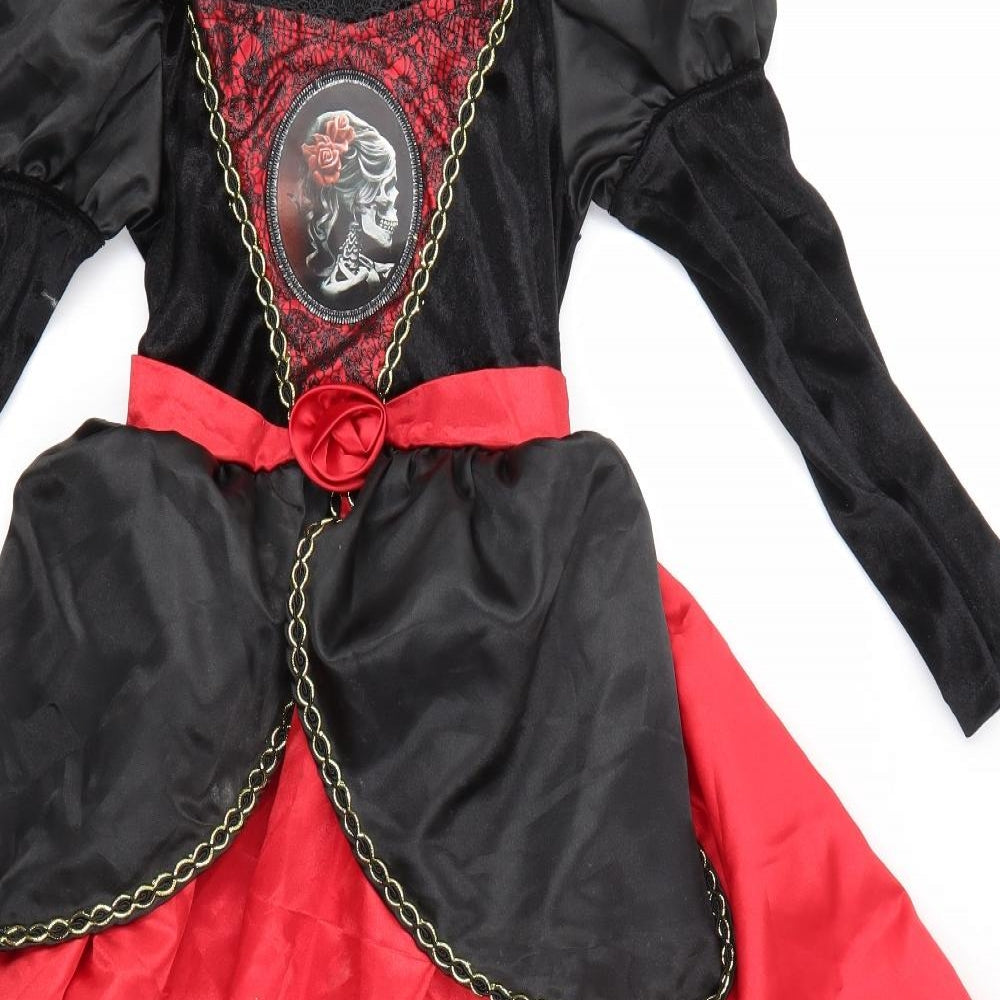 Morrisons Girls Multicoloured   A-Line  Size 7-8 Years  - Halloween Costume Dress Up Skeleton