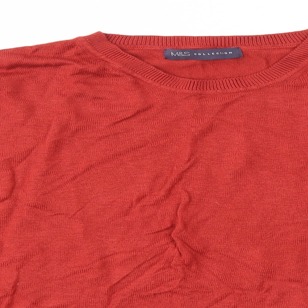 M&S Womens Orange   Pullover Jumper Size 22