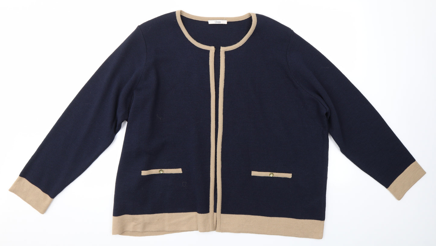 M&S Womens Blue   Cardigan Jumper Size 24