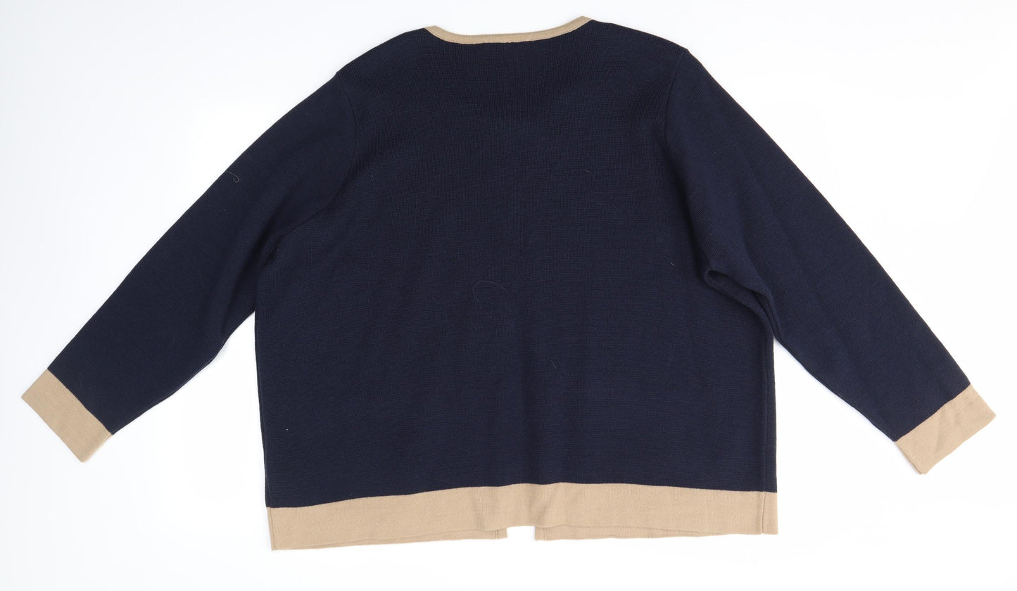 M&S Womens Blue   Cardigan Jumper Size 24