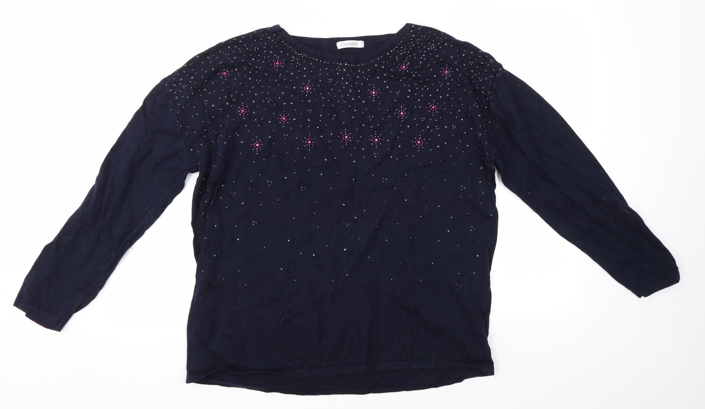 M&S Womens Blue   Pullover Jumper Size 20