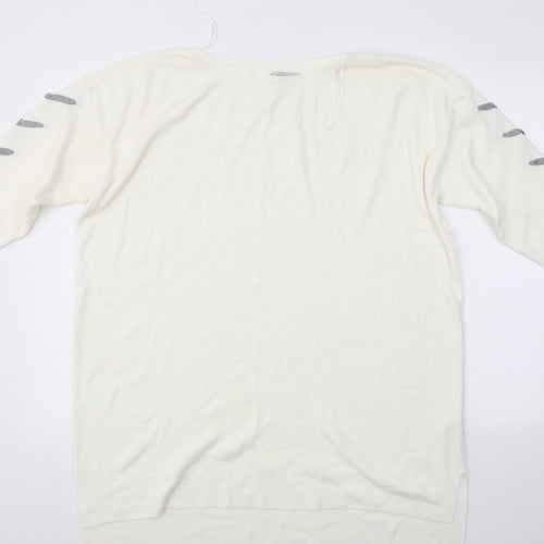 Soon Womens White   Pullover Jumper Size 18