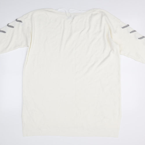 Soon Womens White   Pullover Jumper Size 18