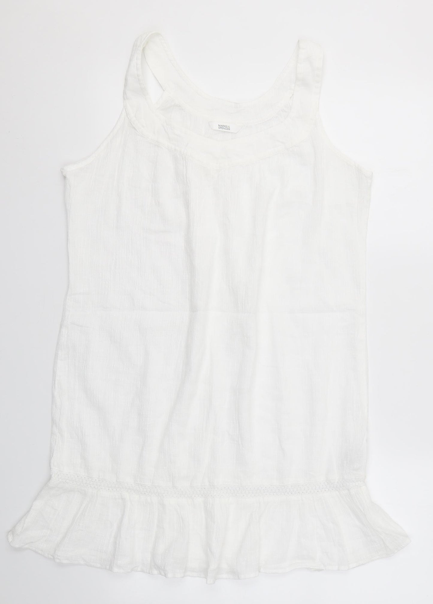 M&S Womens White   Tank Dress  Size 14