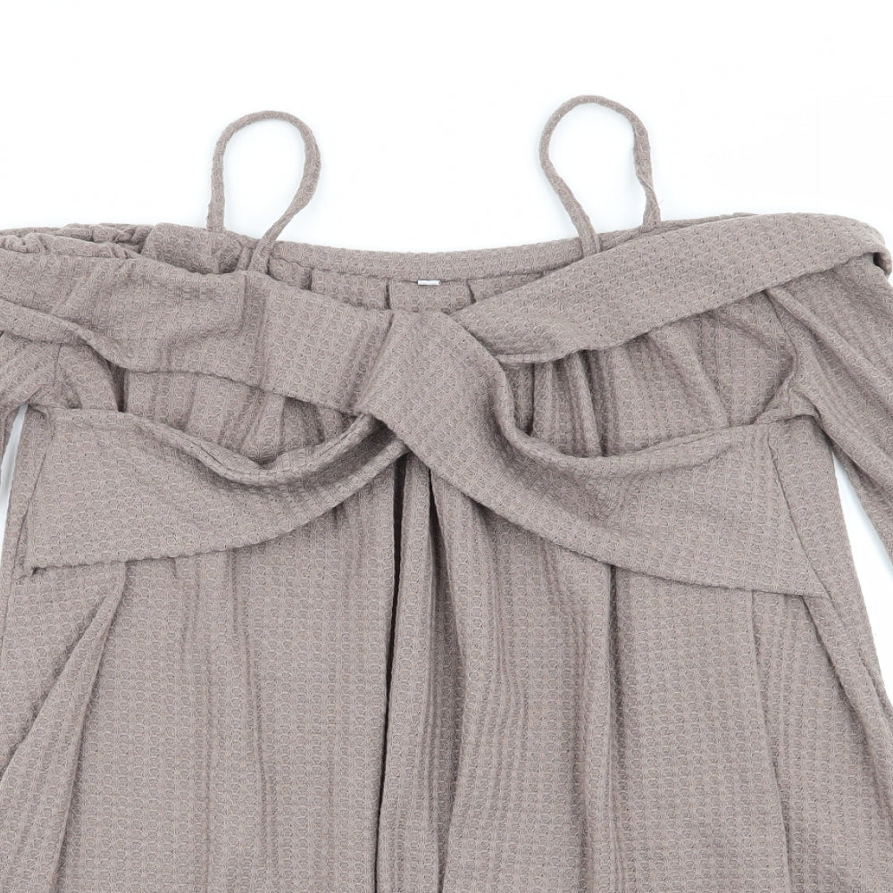 Preworn Womens Beige   Basic Blouse Size L  - Cross over from detail