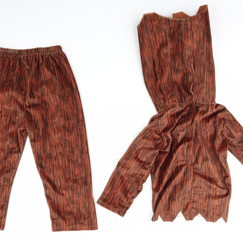 TU Boys Brown Floral   One Piece Size 5-6 Years  - Stick Man Fancy Dress Outfit