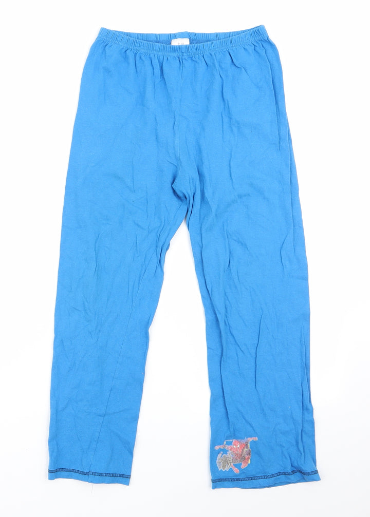 Preworn Boys Blue Solid Pyjama Pants Size 9-10 Years - Spiderman
