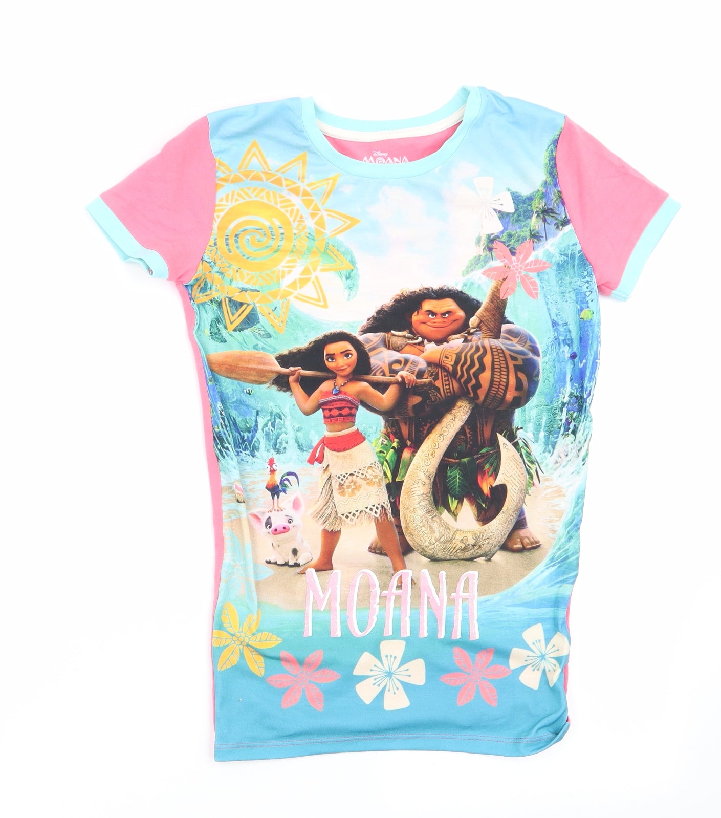 Character.Com Girls Pink   Basic T-Shirt Size 12 Years  - Disney Moana - Snug Fit
