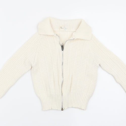 Delamere Girls Ivory   Cardigan Jumper Size 5-6 Years  - Collared