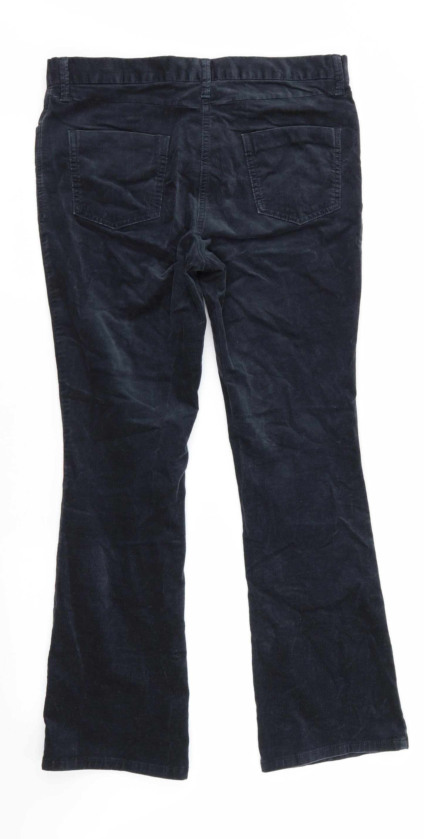 Marks and Spencer Womens Blue   Trousers  Size 12 L29 in - Very fine cord Bootcut