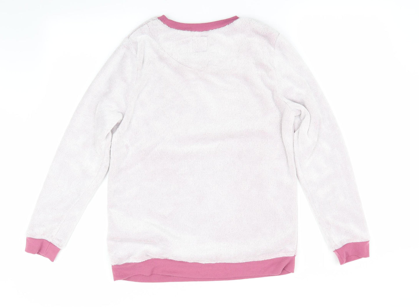 Disney by Love to Lounge Womens Pink Solid   Pyjama Top Size M  - Disney in sequins Fluffy