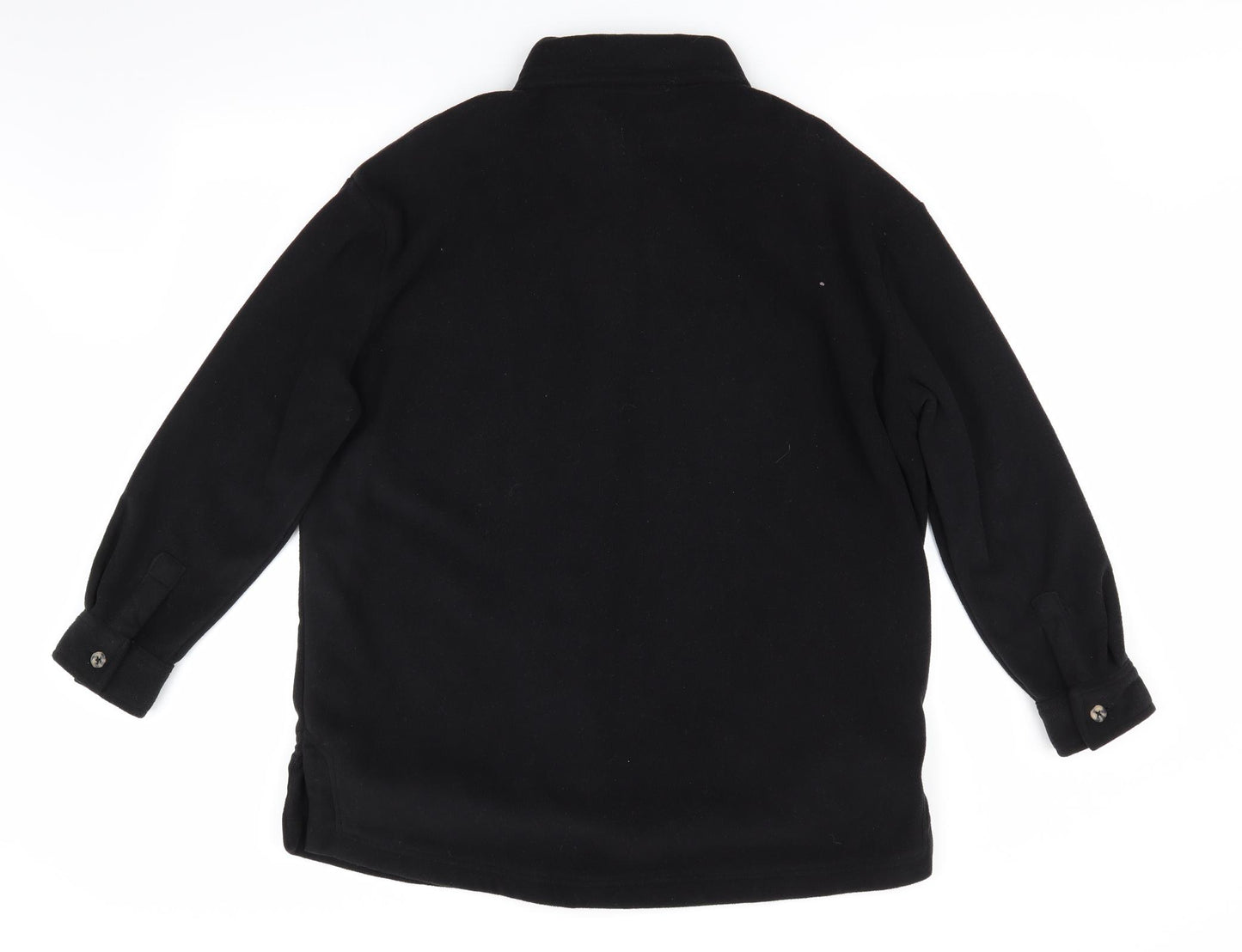 TU Womens Black   Basic Button-Up Size 14  - Fleece Feel Exterior