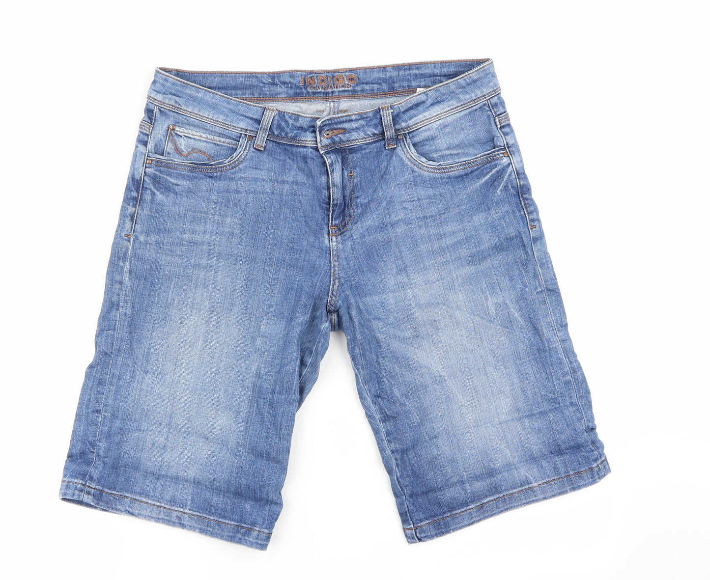 Indigo Womens Blue  Denim Bermuda Shorts Size 12 - Soft feel Knee length