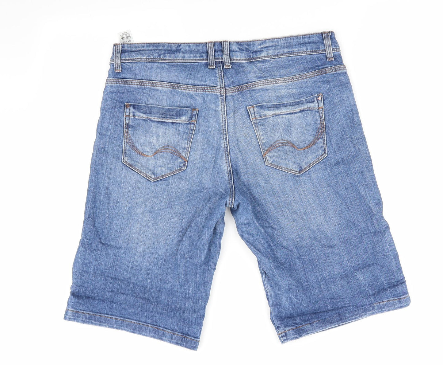 Indigo Womens Blue  Denim Bermuda Shorts Size 12 - Soft feel Knee length