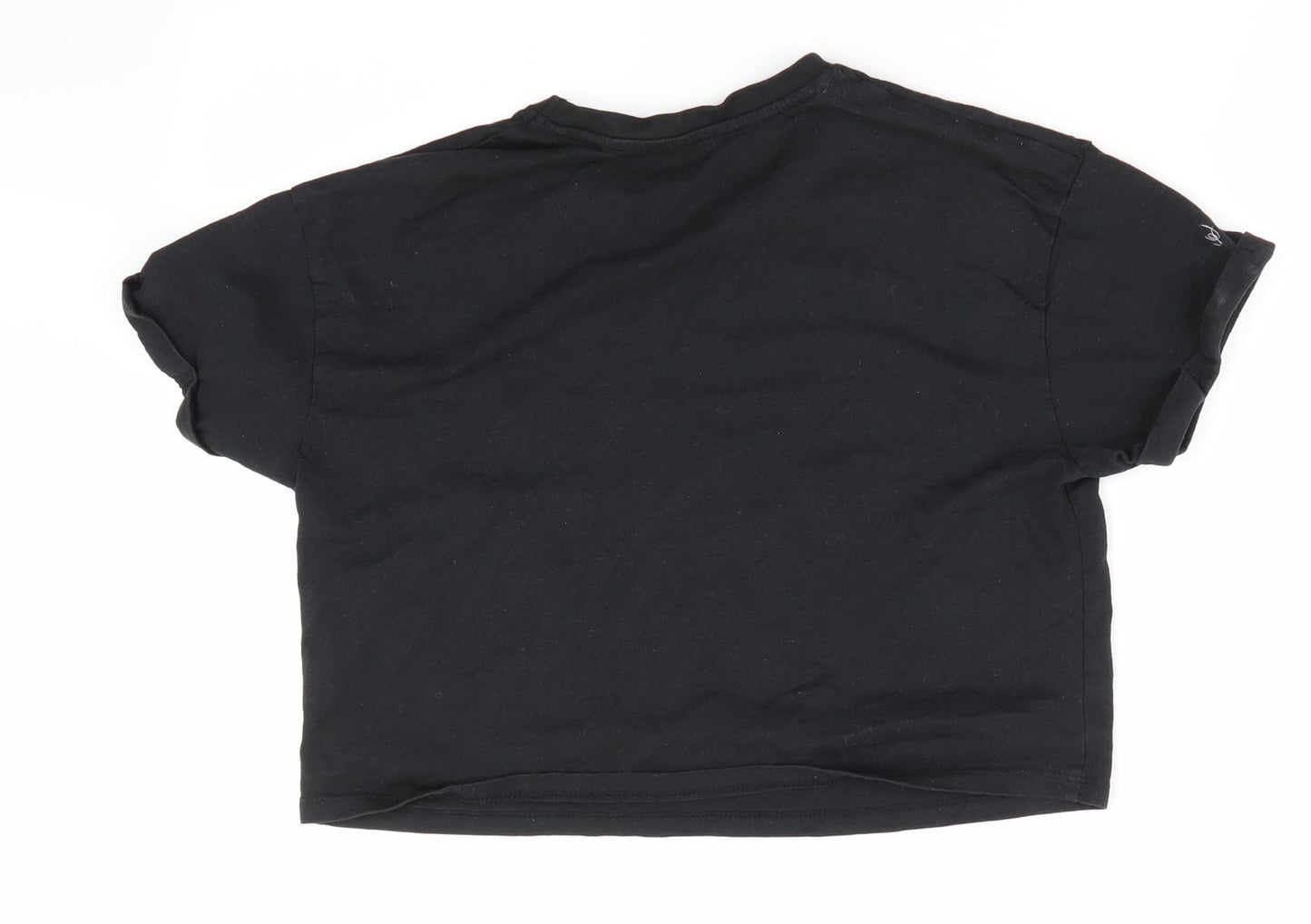 George Girls Black   Basic T-Shirt Size 12-13 Years  - Eclipse Print