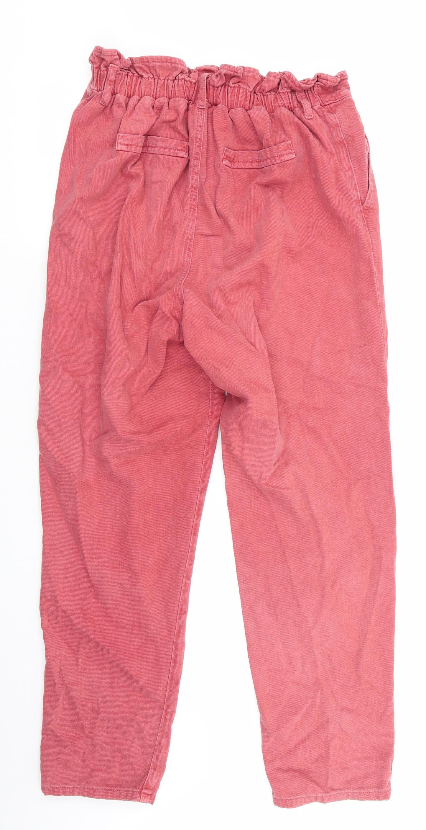 Denim Co Womens Orange   Straight Jeans Size 12 L27 in - Soft Feel Frilled waist