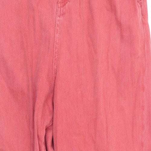 Denim Co Womens Orange   Straight Jeans Size 12 L27 in - Soft Feel Frilled waist