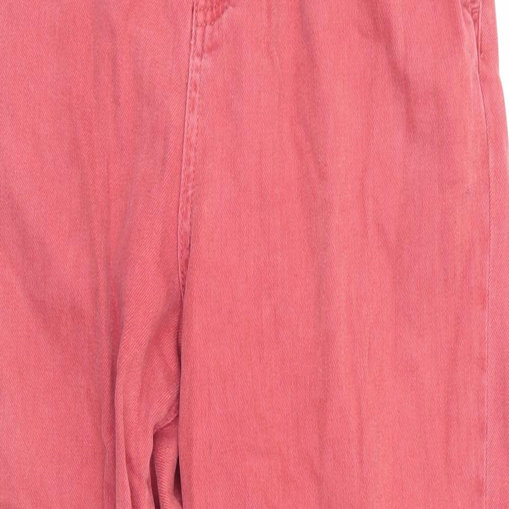 Denim Co Womens Orange   Straight Jeans Size 12 L27 in - Soft Feel Frilled waist