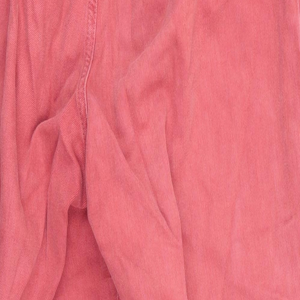 Denim Co Womens Orange   Straight Jeans Size 12 L27 in - Soft Feel Frilled waist