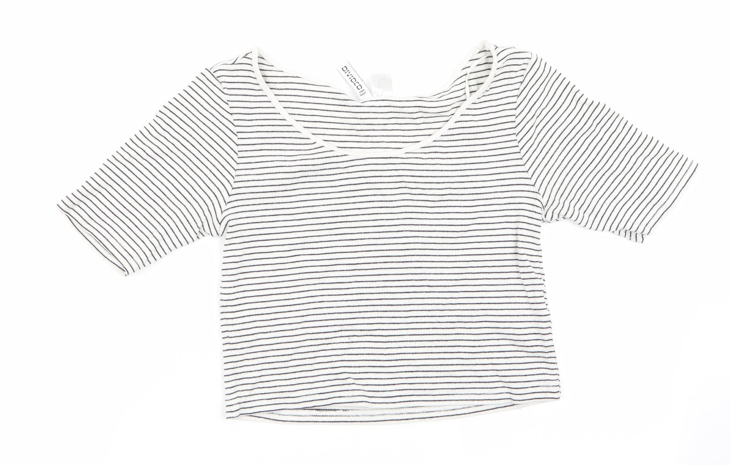 Divided Womens Black Striped  Tunic T-Shirt Size M