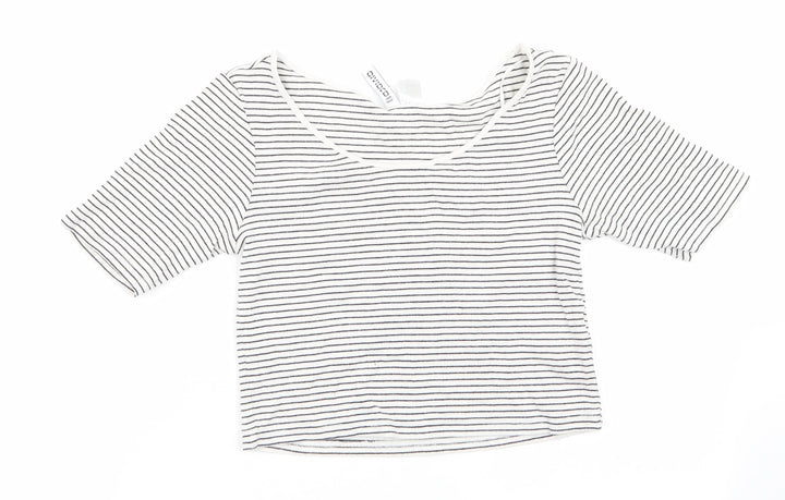 Divided Womens Black Striped  Tunic T-Shirt Size M