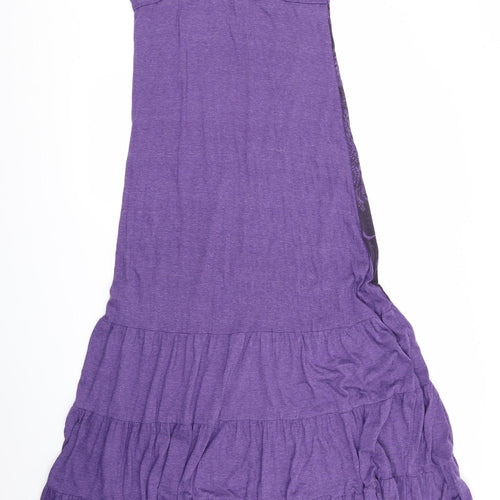 Galn Galn Womens Purple   Maxi    - Woman in Flowers Graphic