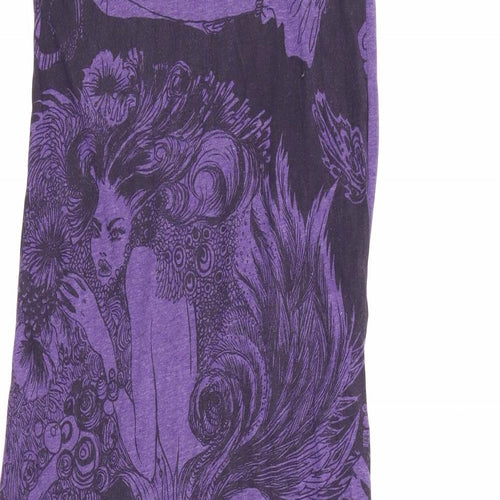 Galn Galn Womens Purple   Maxi    - Woman in Flowers Graphic