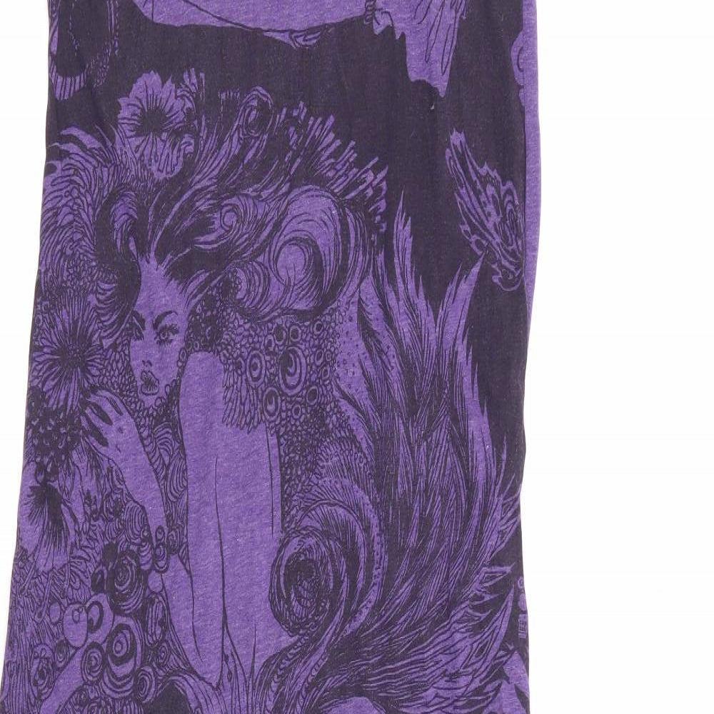 Galn Galn Womens Purple   Maxi    - Woman in Flowers Graphic