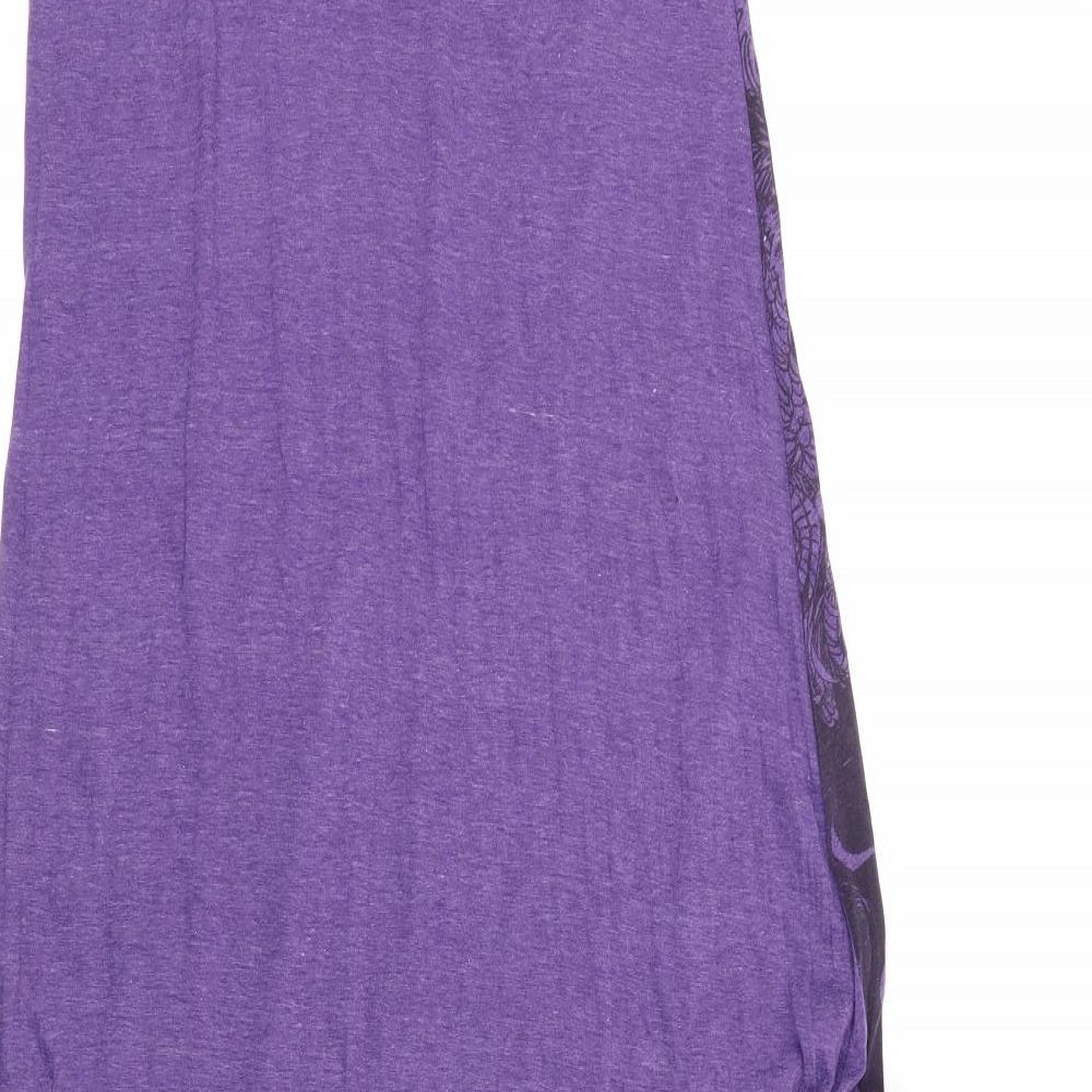 Galn Galn Womens Purple   Maxi    - Woman in Flowers Graphic