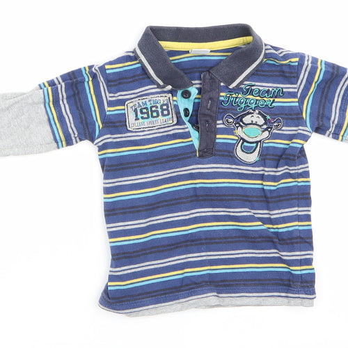 Disney by Matalan Boys Blue Striped  Basic Casual Size 9-12 Months  - Team Tigger Blue Yellow Black Grey Stripes