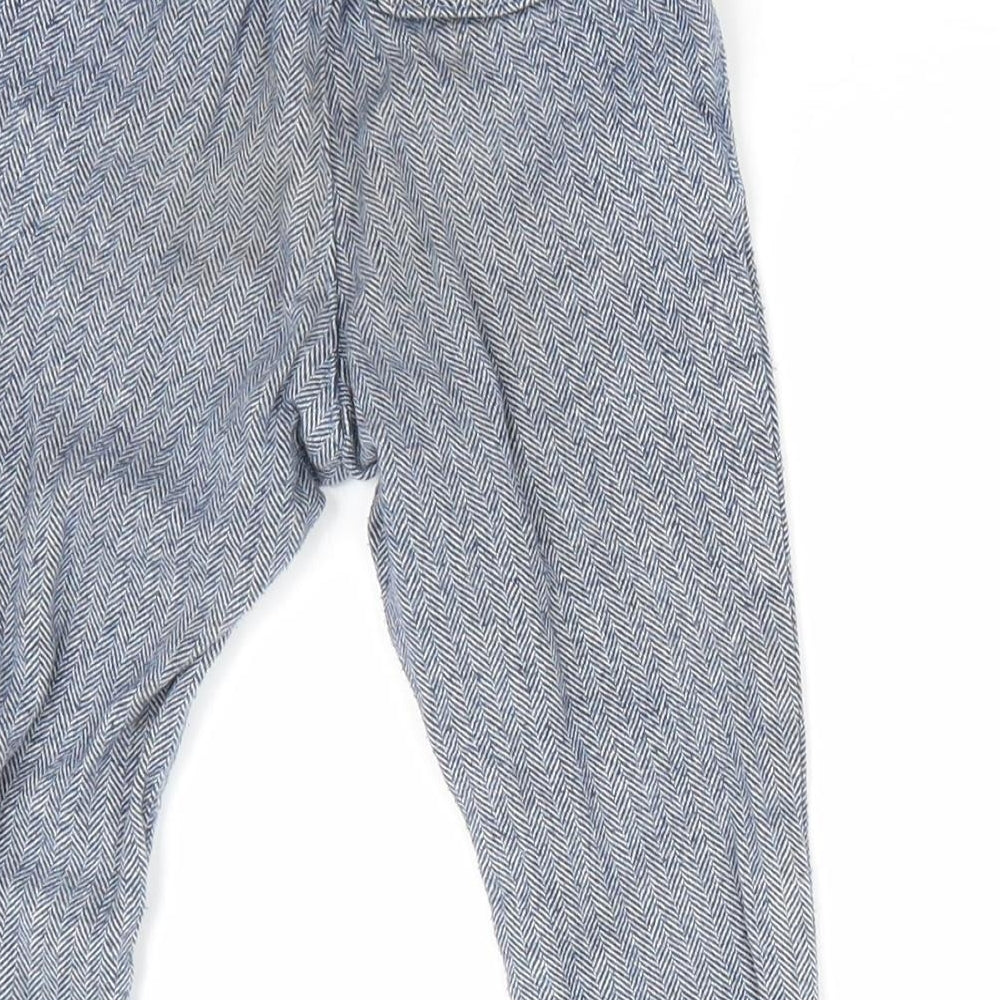 H&M Boys Blue Herringbone  Cargo Trousers Size 12 Months  - Chino Style