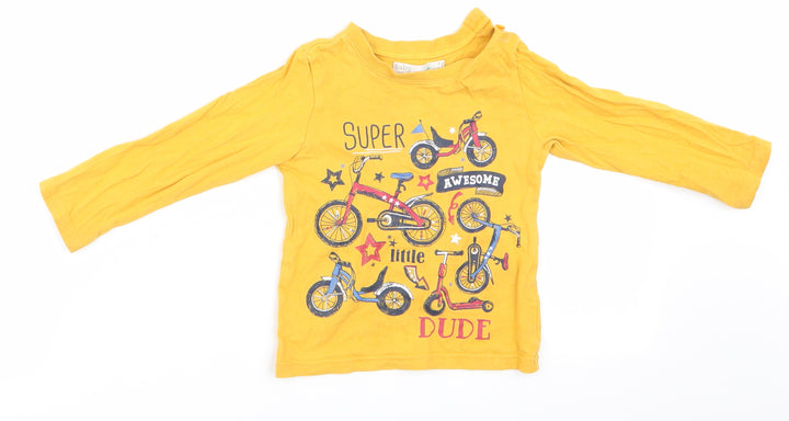 Baby M&Co Boys Yellow   Basic Casual Size 12-18 Months  - Bicycles Super Awesome Dude