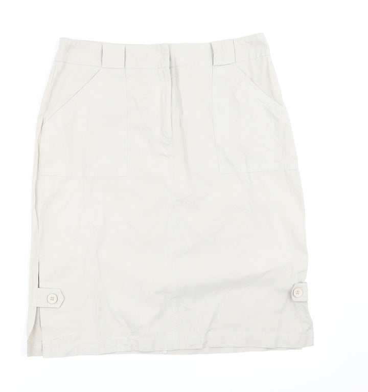 CMD Womens Green   A-Line Skirt Size 14  - Vented and buttoned Hem