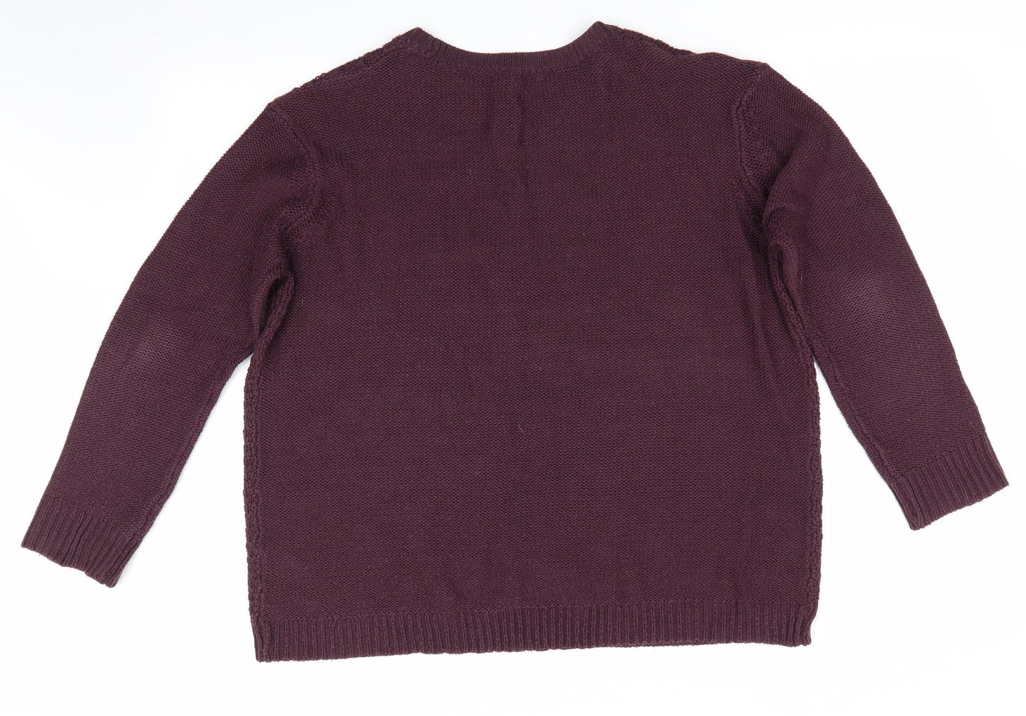 Peacocks Womens Purple   Pullover Jumper Size L  - Cable knit