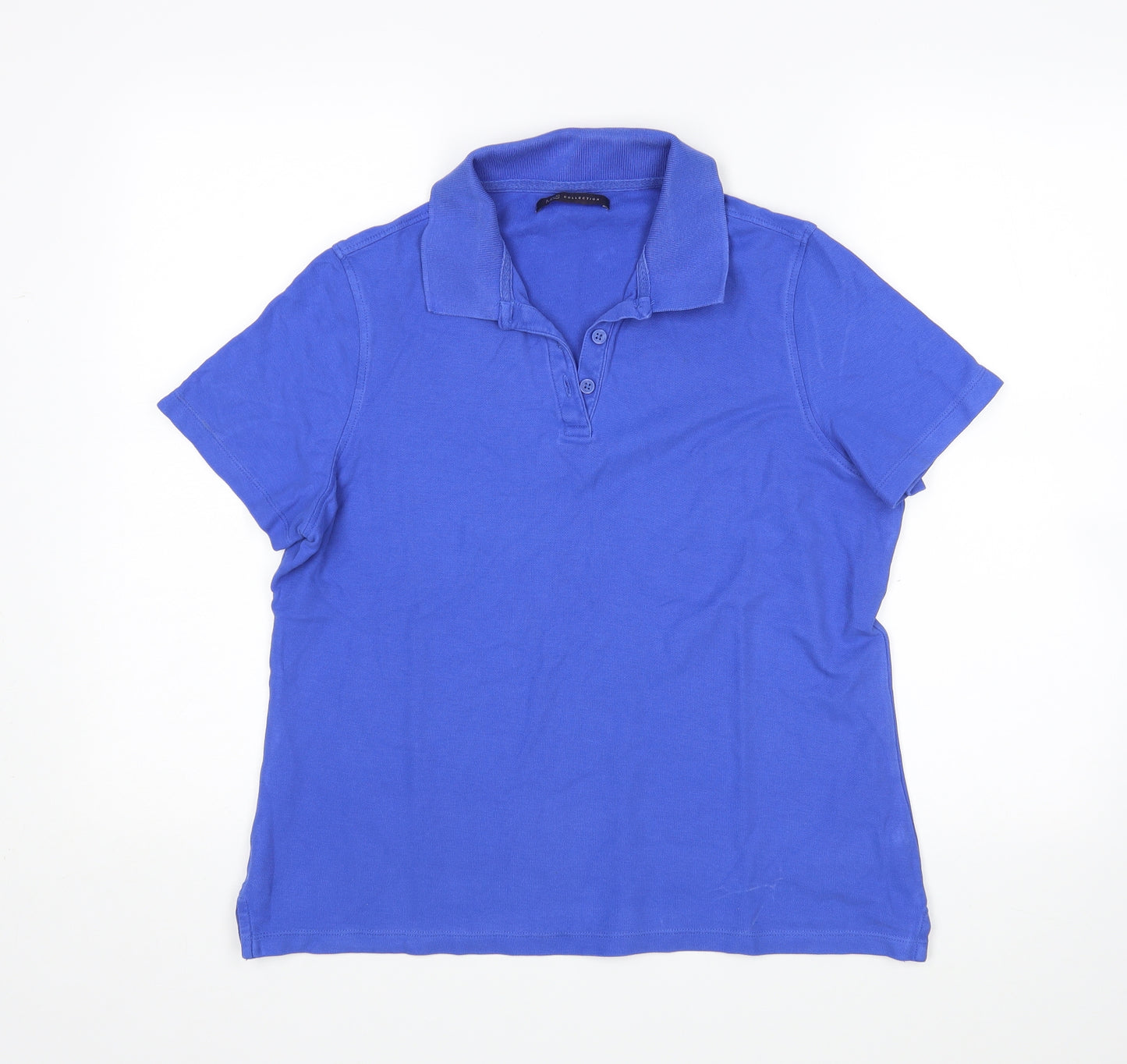 M&S Womens Blue   Basic Polo Size 14