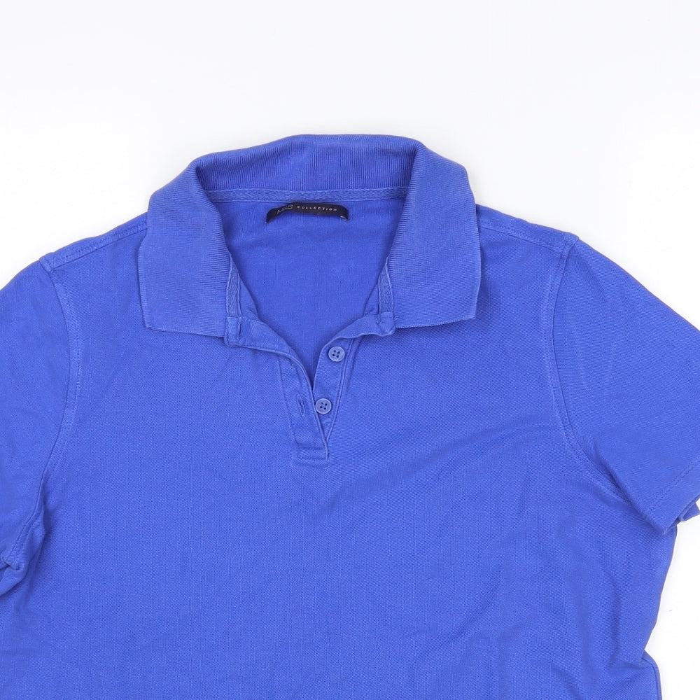 M&S Womens Blue   Basic Polo Size 14