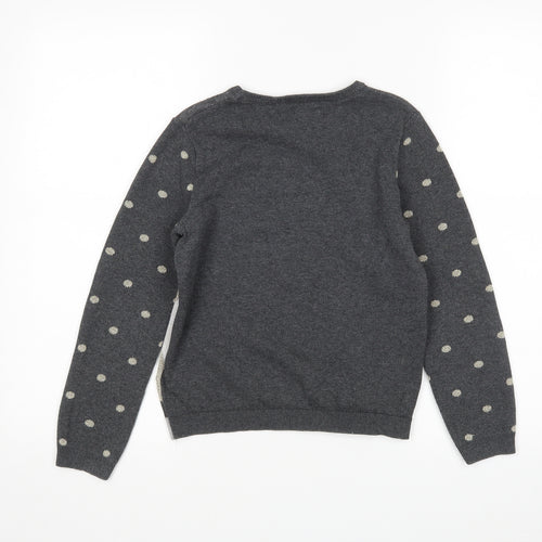 H&M Girls Multicoloured Polka Dot  Pullover Jumper Size 9-10 Years  - Owl