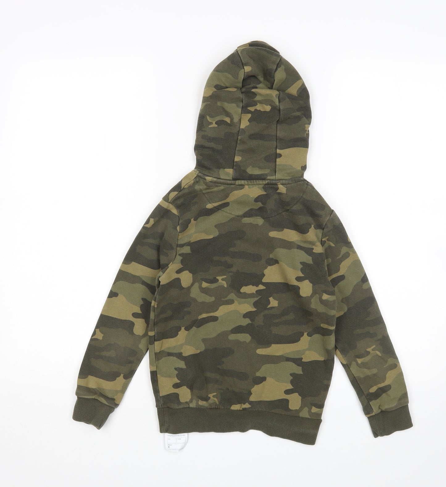 M&S Boys Green Camouflage  Pullover Hoodie Size 7-8 Years