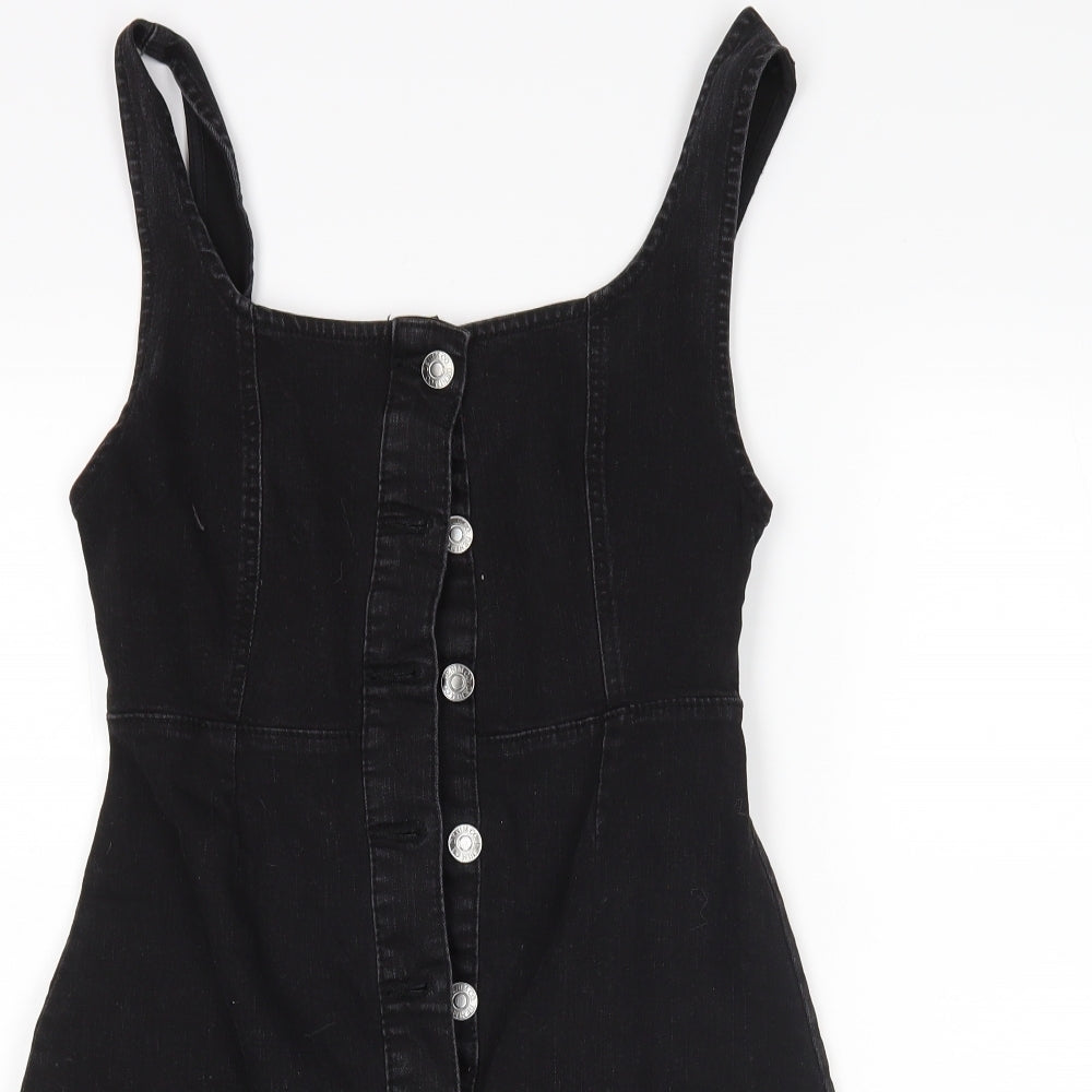 Denim Co Womens Black   Pinafore/Dungaree Dress  Size 8