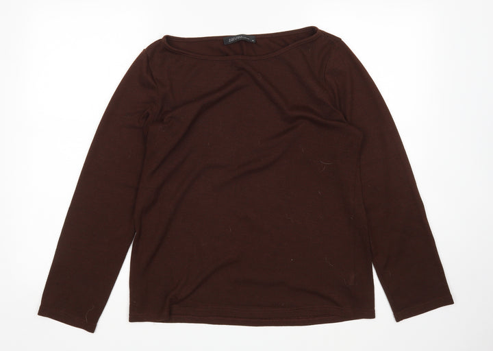 Zanzea Womens Brown Pullover Jumper Size M
