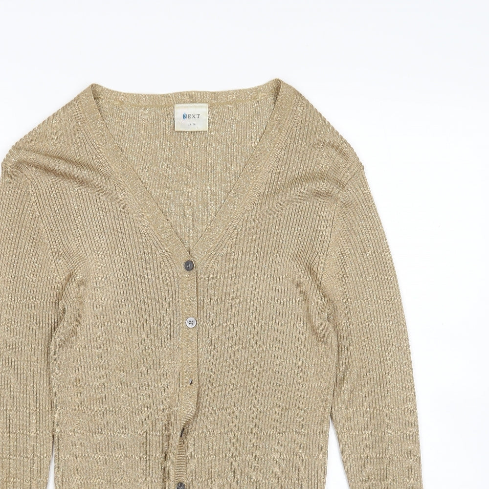 NEXT Womens Gold   Cardigan Jumper Size 14