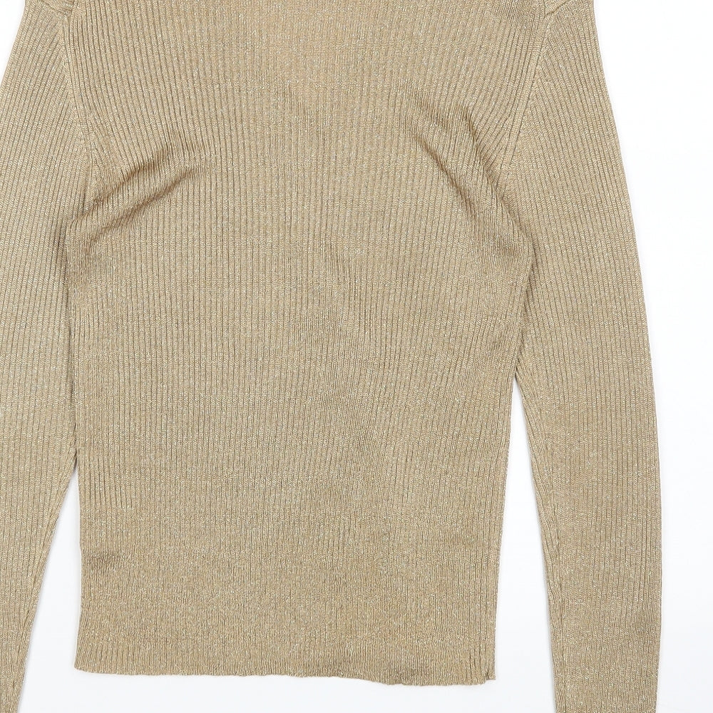 NEXT Womens Gold   Cardigan Jumper Size 14