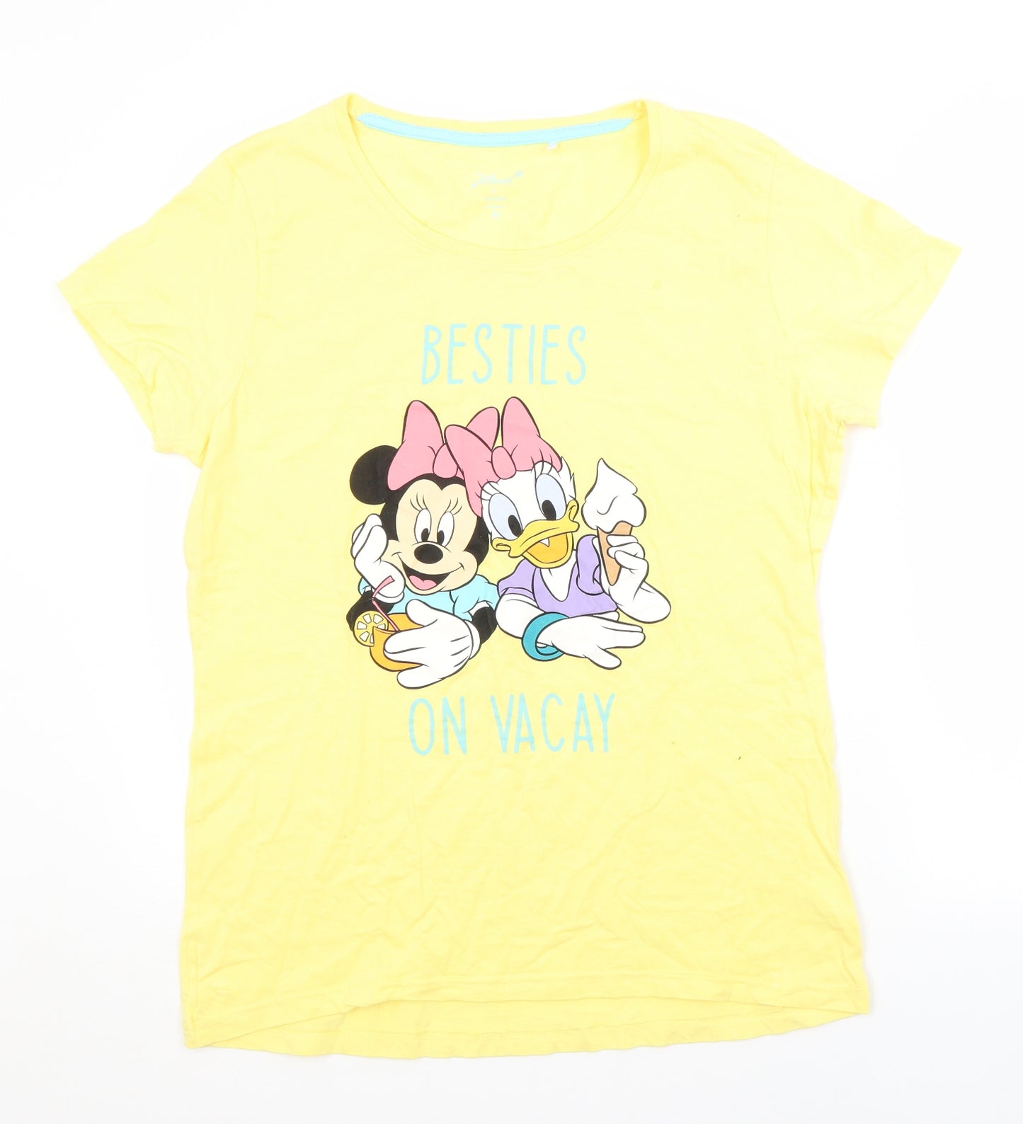 Disney Womens Yellow   Basic T-Shirt Size L