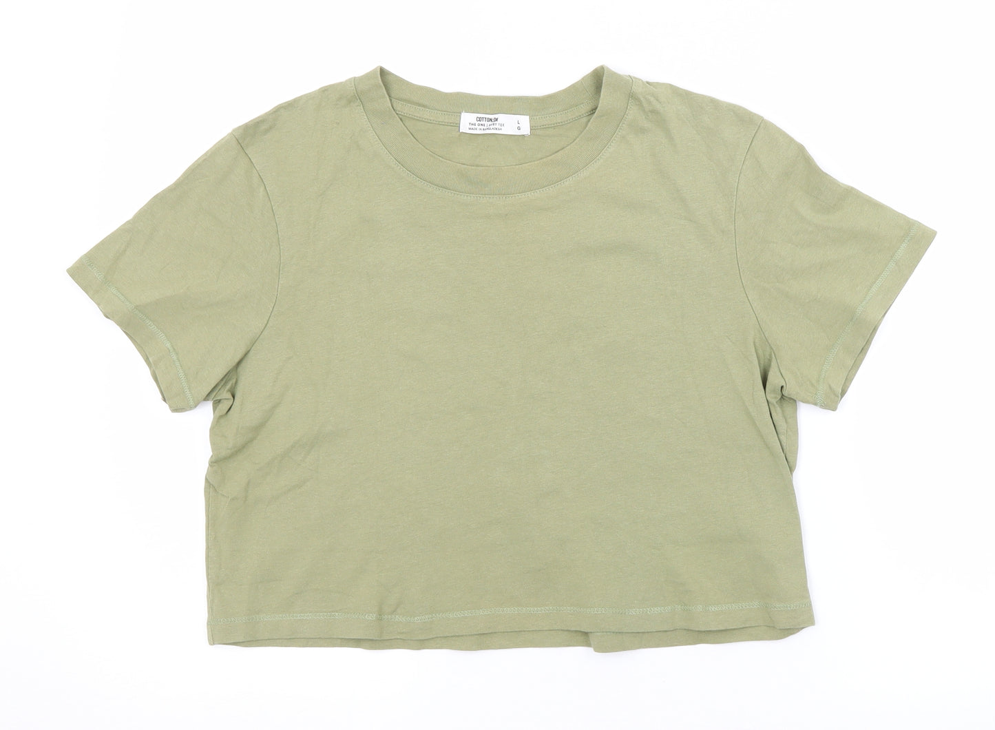 Preworn Womens Green   Cropped T-Shirt Size L