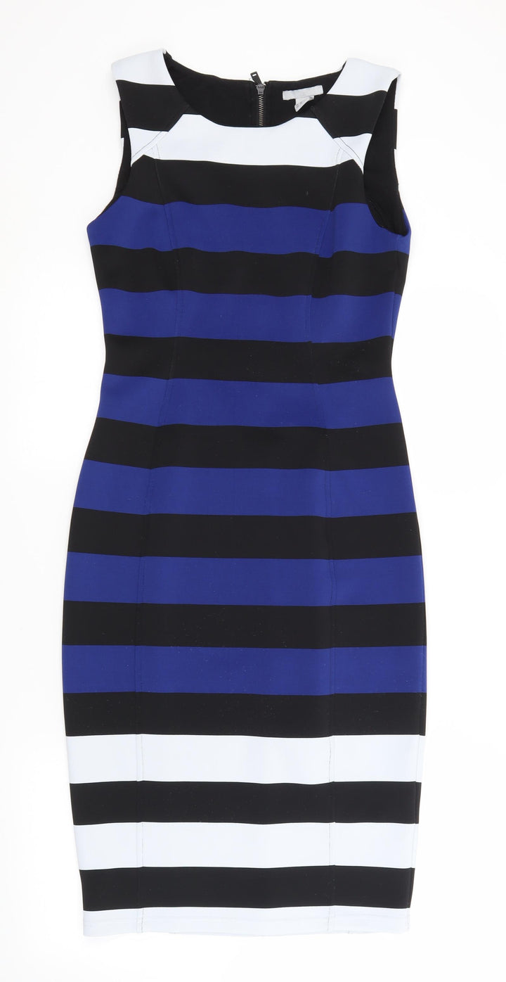 H&M Womens Multicoloured Striped Pencil Dress Size S