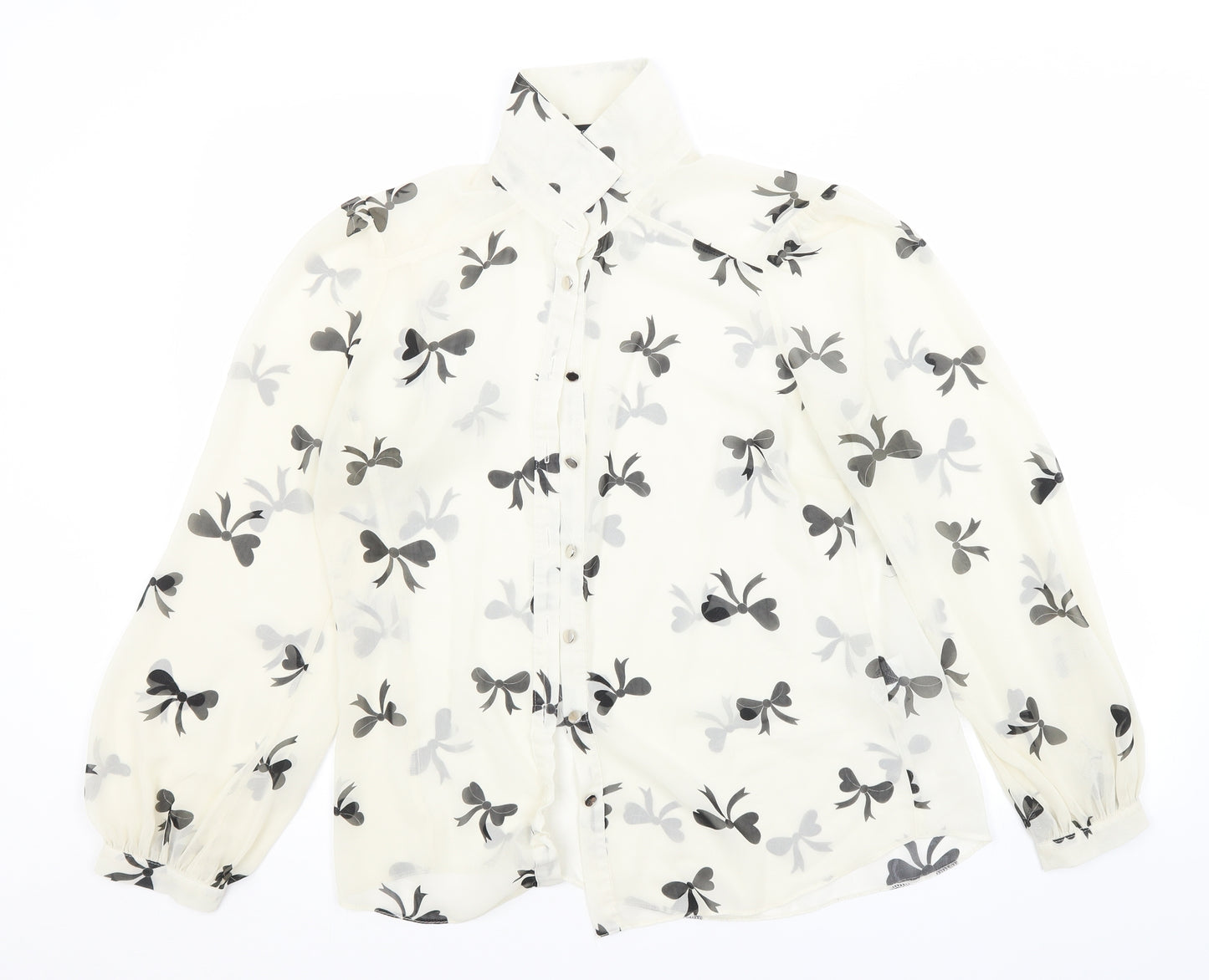 Atmosphere Womens Beige Geometric  Basic Button-Up Size 14