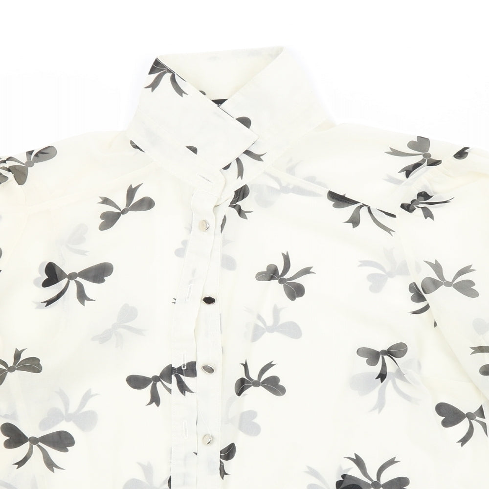 Atmosphere Womens Beige Geometric  Basic Button-Up Size 14