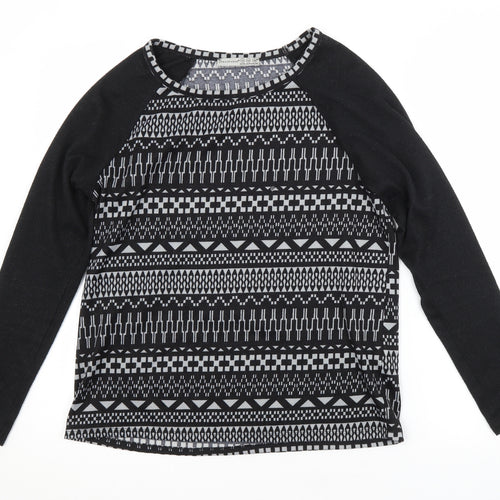 Atmosphere Womens Black Argyle/Diamond  Pullover Jumper Size 12